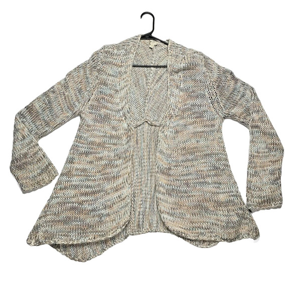 Pure Jill Womens Cardigan Open Lagenlook Multicolor Knit Artsy Boho Size Large - Picture 2 of 11